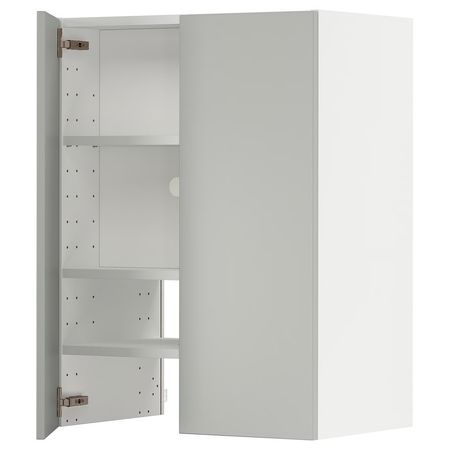 METOD Навесной шкаф д/вытяжки/полка/дверь - белый/Havstorp светло-серый 60x80 см