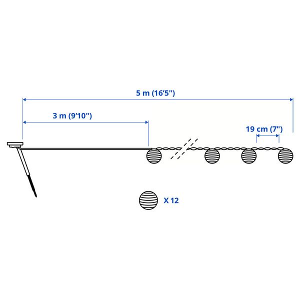 SOLVINDEN Гирлянда, 12 светодиодов - фото 6