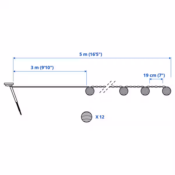 SOLVINDEN Гирлянда, 12 светодиодов - фото 6