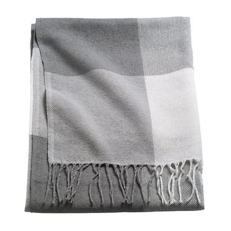 Плед, серый-белый 140x205 см IKEA ANNAMIA АННАМИА 903.531.39