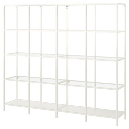 Комбинация для хранения, белый, стекло, 200x36x175 см IKEA VITTSJÖ ВИТШЁ 192.945.35