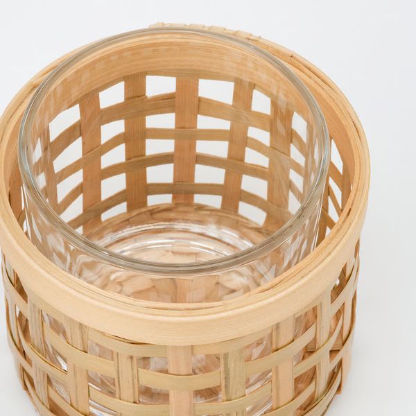 PÅVEFINK ПОВЕФИНК Подсвечник для греющей свечи - бамбук 8 см - схема-чертеж с размерами