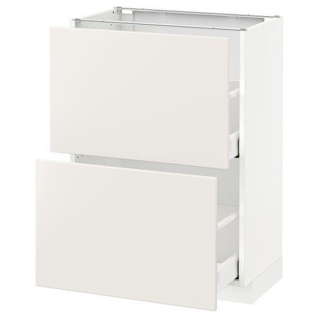 Напольный шкаф с 2 ящиками, белый/Веддинге белый 60x37 см IKEA METOD МЕТОД / MAXIMERA МАКСИМЕРА 292.347.96