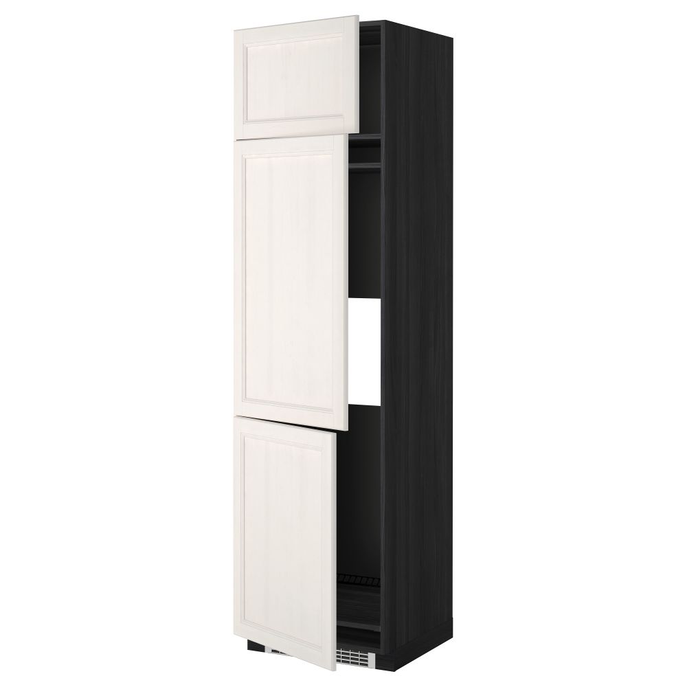 Высокий шкаф для холодильника или морозильника, с 3 дверями МЕТОД, черный, Лаксарби белый - схема-чертеж с размерами