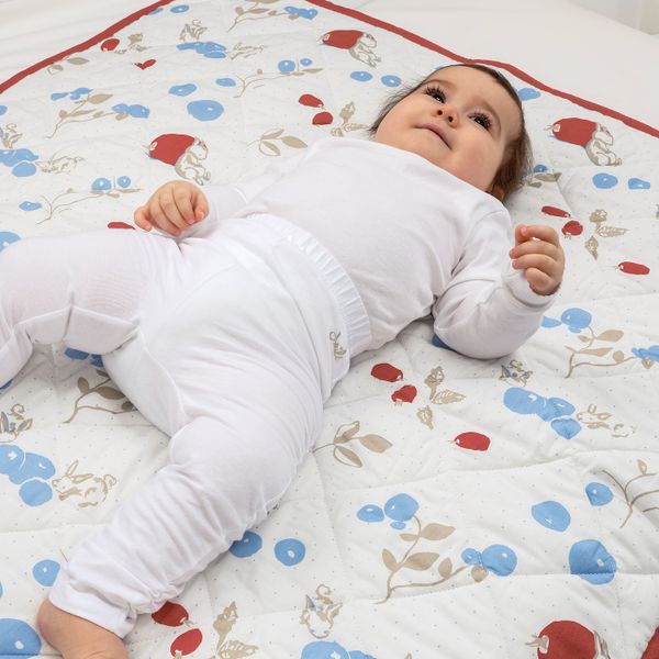 Одеяло/плед, орнамент «кролики/черника»/белый, красный 96x96 см IKEA RÖDHAKE РЁДХАКЕ 104.402.30 - фото 2