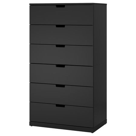 NORDLI Комод с 6 ящиками - антрацит 80x145 см