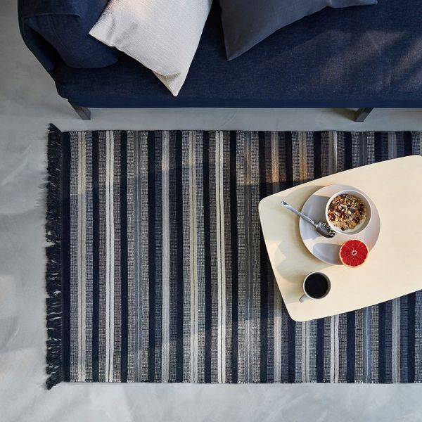 Ковер безворсовый, темно-синий 90x155 см IKEA RÅVAROR РОВАРОР 604.545.78 - схема-чертеж с размерами