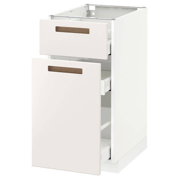 Напольный шкаф, выдвижной секцией, ящик МЕТОД / МАКСИМЕРА, белый, Мэрста белый - схема-чертеж с размерами