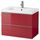 Шкаф для раковины с 2 ящиками ГОДМОРГОН / ОДЕНСВИК, глянцевый красный (80x49x64 см)