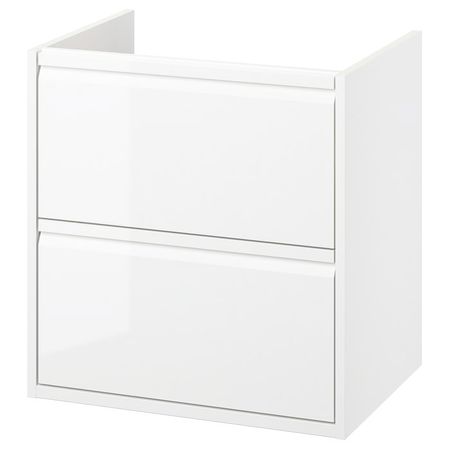 ÄNGSJÖN Шкаф для раковины с ящиками - глянцевый белый 60x48x63 см