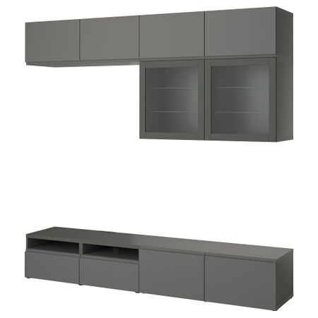 Шкаф для ТВ, комбинированный, стекляные дверцы IKEA BESTÅ БЕСТО 495.079.98