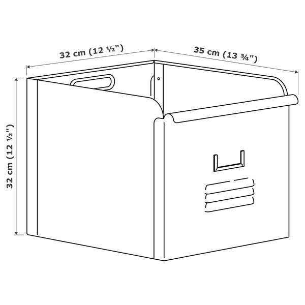 Контейнер, 32x35x32 см, серо-зеленый/металлический IKEA REJSA 604.577.89 - схема-чертеж с размерами