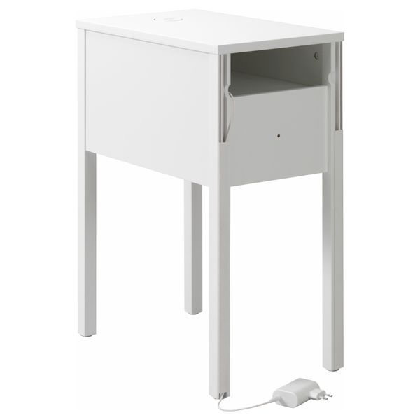 Тумба с беспроводной зарядкой НОРДЛИ, белый (30x50 см) - фото 2