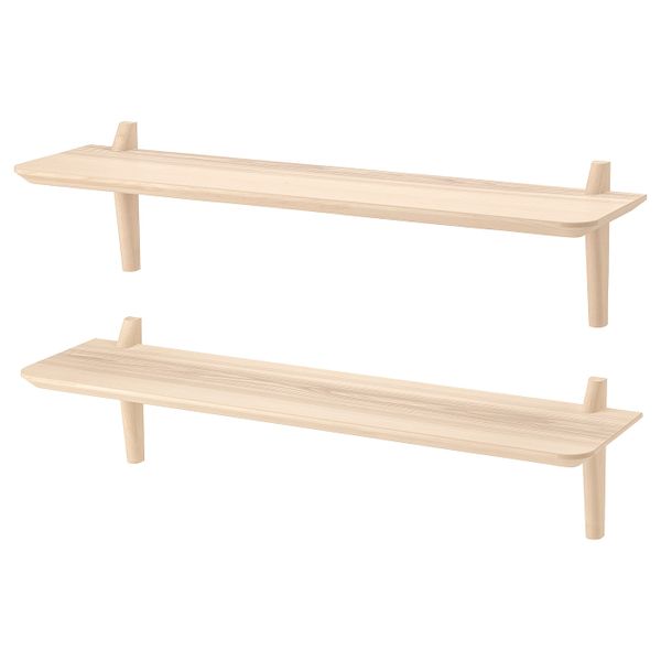 Навесная полка, комбинация, ясеневый шпон 118x30x30 см IKEA LISABO ЛИСАБО 692.912.47 - фото 1