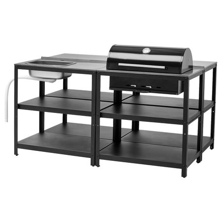 Кухонная мойка/угольн гриль,д/улицы, нержавеющая сталь 172x122 см IKEA GRILLSKÄR ГРИЛЛЬСКЭР 494.003.94