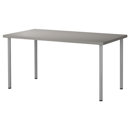 Стол ЛИННМОН / АДИЛЬС, серый, серебристый (150x75 см)