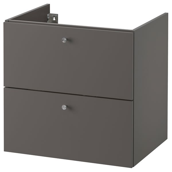 Шкаф для раковины с 2 ящиками, 60x47x58 см, Gillburen темно-серый IKEA GODMORGON ГОДМОРГОН 304.812.53 - фото 1