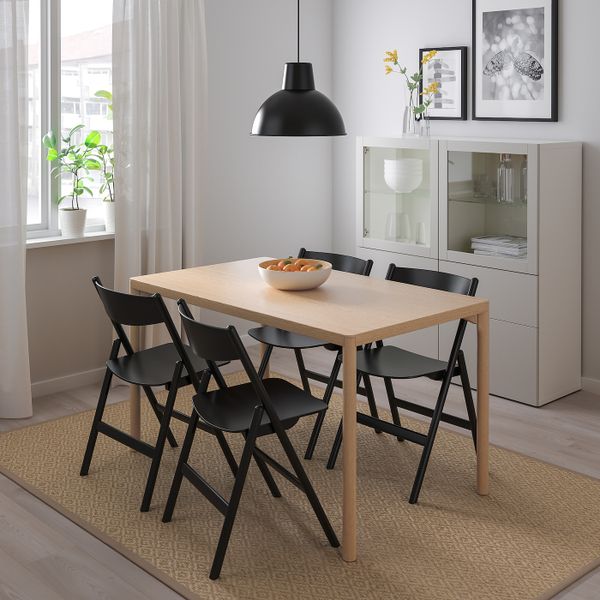 Стол и 4 стула, дубовый шпон/черный 130x78 см IKEA RÅVAROR РОВАРОР / RÅVAROR РОВАРОР 294.005.40 - схема-чертеж с размерами