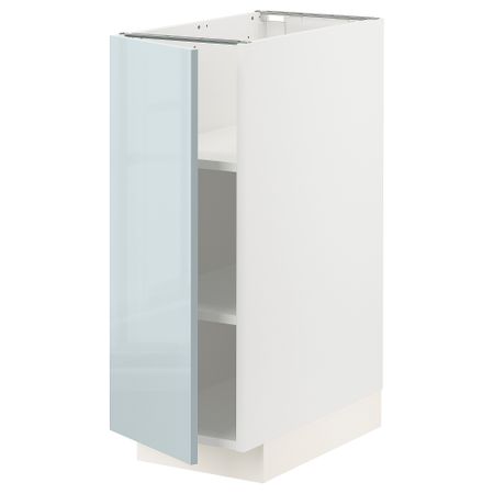 Напольный шкаф с полками, 30x60 см, белый, Kallarp серо-синий светлый IKEA METOD МЕТОД 494.792.31