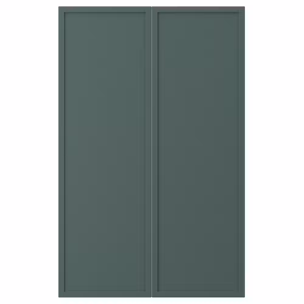 ASPUDDEN Дверца д/напольн углового шк, 2шт - темный серо-зеленый 25x80 см - фото 1