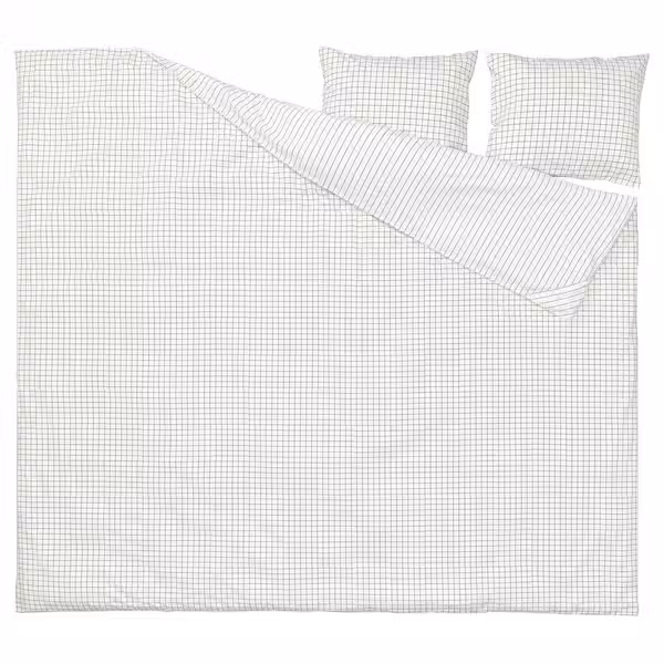 DOFTAKLEJA ДОФТАКЛЕЯ Пододеяльник и 2 наволочки - схема-чертеж с размерами