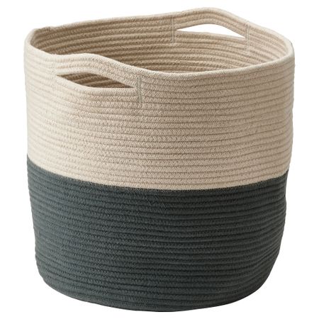 Корзина, 47x43 см, неокрашенный/серо-зеленый IKEA TJABBIG 405.428.64