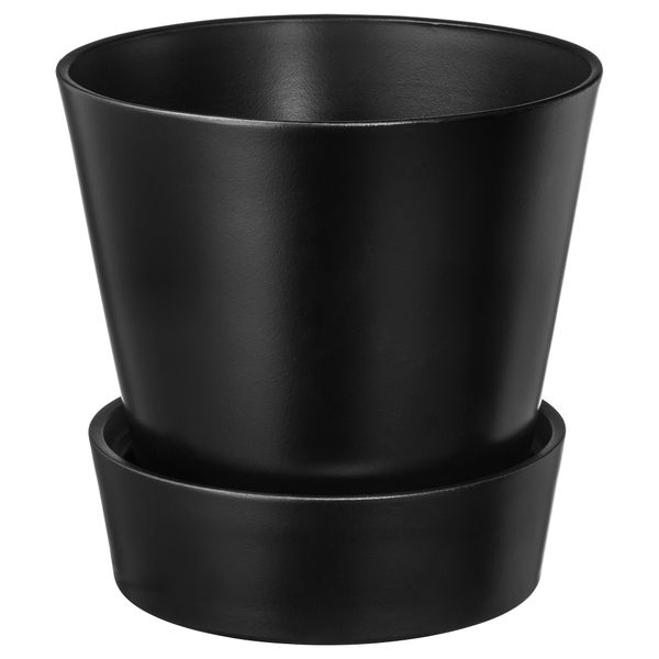 Горшок цветочный с поддоном СЕНАП, черный - фото 1