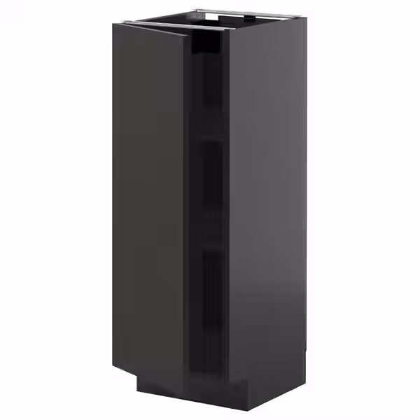 METOD Напольный шкаф с полками - черно-серый/Nickebo матовый антрацит 30x37 см - фото 1