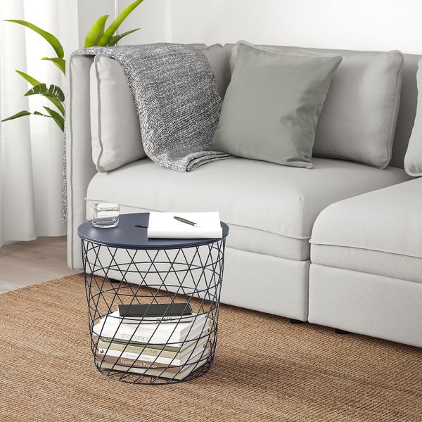 Столик с отделениями для хранения, темно-синий 44 см IKEA КВИСТБРУ 804.333.73 - фото 2