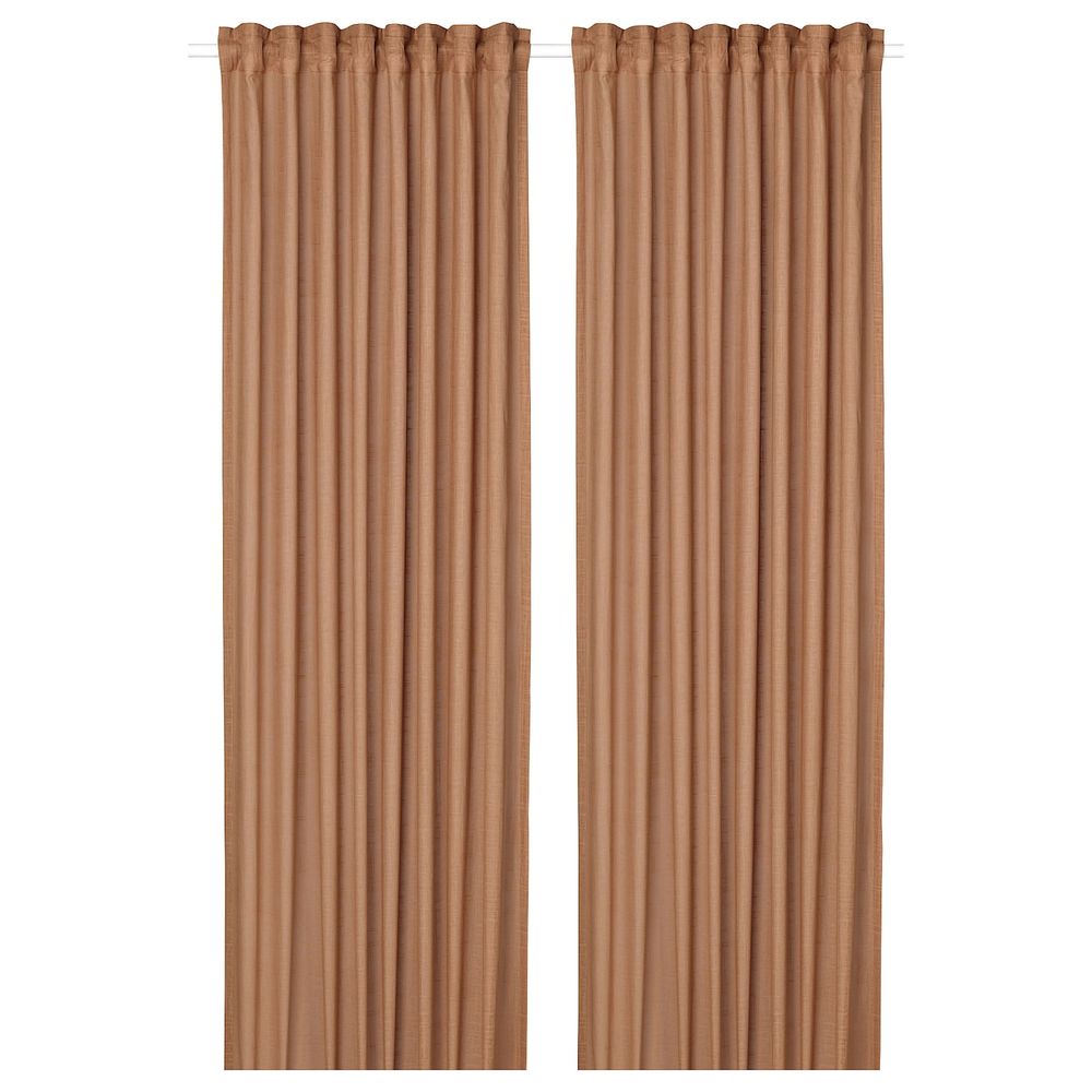 Гардины, 2 шт., светло-коричневый 145x300 см IKEA SILVERLÖNN СИЛВЕРЛЁНН 004.880.91 - фото 1