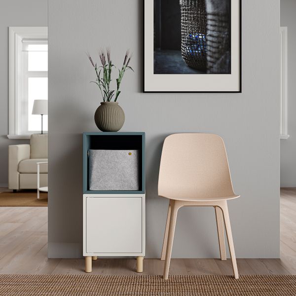 Комбинация шкафов с ножками, белый серо-бирюзовый/дерево 35x35x80 см IKEA EKET ЭКЕТ 493.860.86 - фото 5