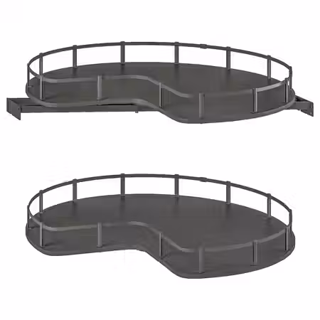 UTRUSTA Вращающ секция д/угл шкафа - серый 88 см