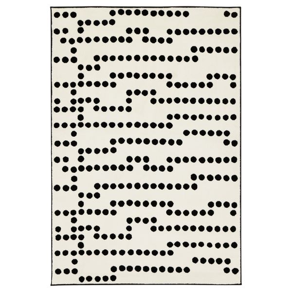 Ковер, короткий ворс АВСИКТЛИГ, белый/черный (133x195 см) - фото 1