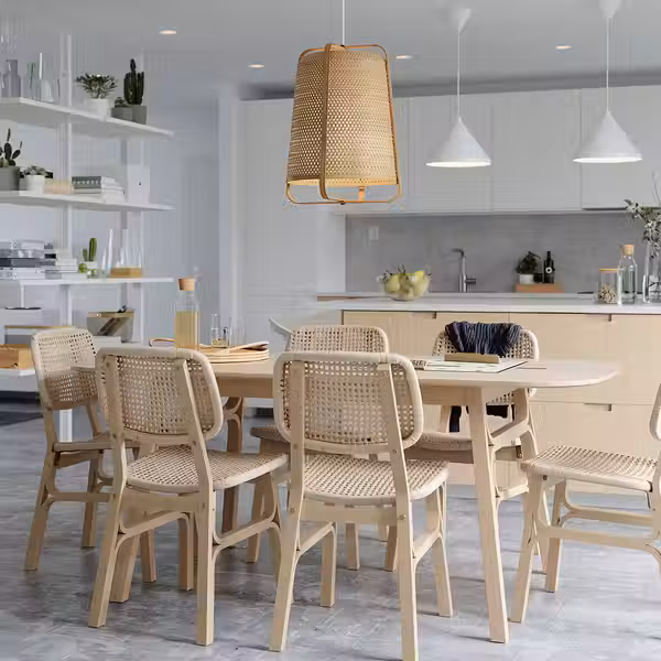 VOXLÖV Стол обеденный - светлый бамбук 180x90 см - фото 2