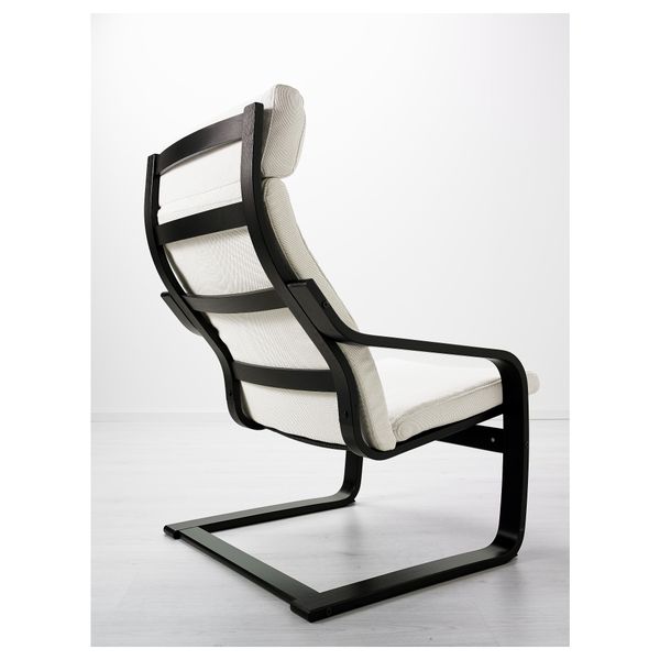 Кресло ПОЭНГ, черно-коричневый, Финнста белый - фото 3