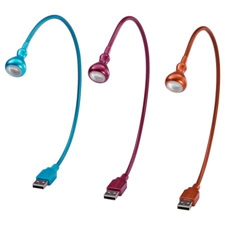 Светодиодная USB лампа ЯНШО, бордовый/бирюзовый, медный