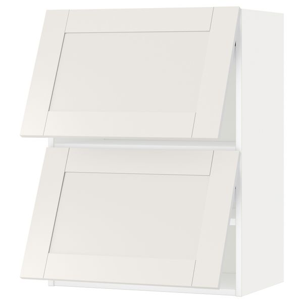 Навесной шкаф, 2 дверцы, горизонтальный МЕТОД, белый, Сэведаль белый - схема-чертеж с размерами