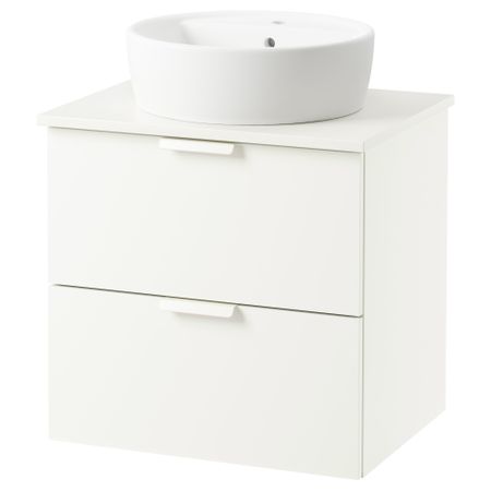 Шкаф п-раковину/столешн45/раковина ГОДМОРГОН/АЛДЕРН / ТОРНВИКЕН, белый, белый (62x49x74 см)