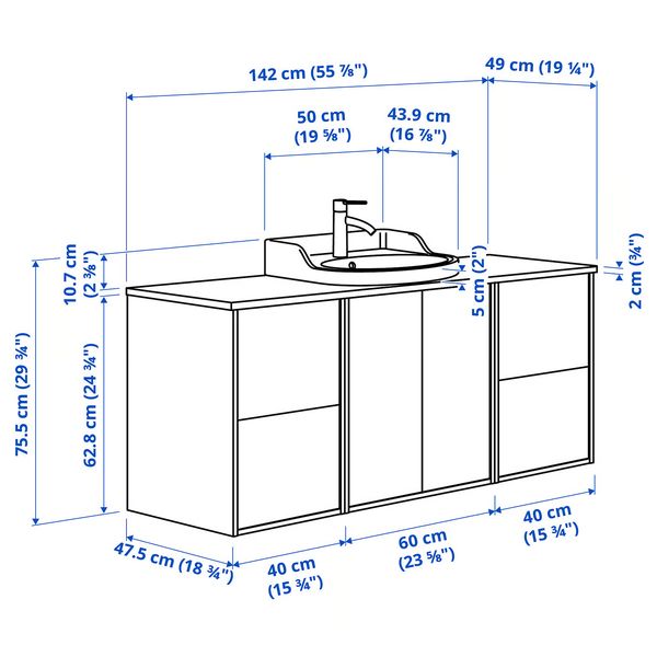 IKEA, дополнительный ракурс - схема-чертеж с размерами