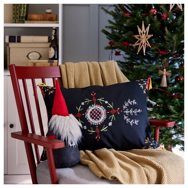 Чехол на подушку, 40x58 см, черный IKEA VINTERFINT 705.607.95 - фото 3