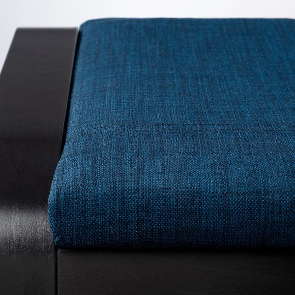 Табурет для ног, черно-коричневый/Шифтебу темно-синий IKEA POÄNG ПОЭНГ 093.028.14 - фото 2