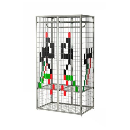 Гардероб ИКЕА ПС 2014, серебристый (101x187 см)