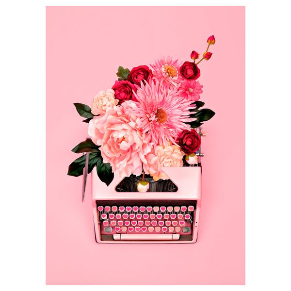 Картина, Розовая пишущая машинка 50x70 см IKEA ПЬЕТТЕРИД 304.738.61 - схема-чертеж с размерами
