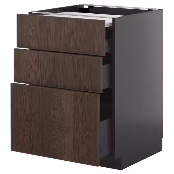 METOD / KNIVSHULT Напольный шкаф с выдвиж панелью/3ящ - фото 1