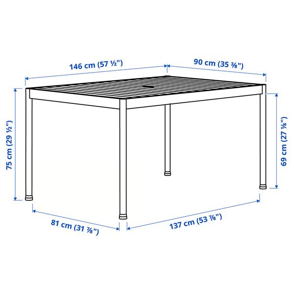 IKEA в интерьере - схема-чертеж с размерами