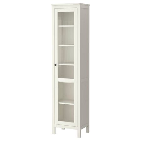 Шкаф-витрина ХЕМНЭС, белая морилка (49x197 см)