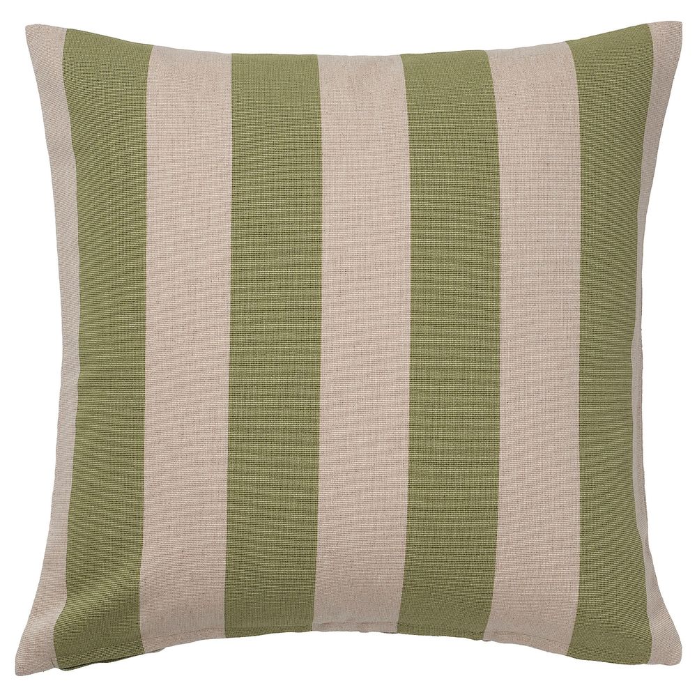 Чехол на подушку, зеленый неокрашенный/в полоску 50x50 см IKEA HILDAMARIA ХИЛЬДАМАРИЯ 704.926.31 - фото 1