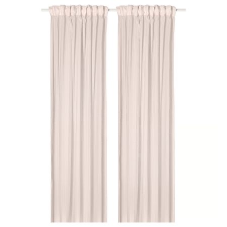 MATILDA Гардины, 2 шт. - бледно-розовый/с лентой 145x300 см