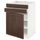 Напольный шкаф для варочной панели, доводчик, 2 фасада, 1 ящик МЕТОД / МАКСИМЕРА, белый, Эдсерум коричневый (60x60 см)