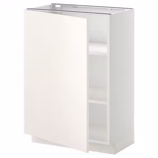 METOD Напольный шкаф с полками - белый/Veddinge белый 60x37 см - фото 1